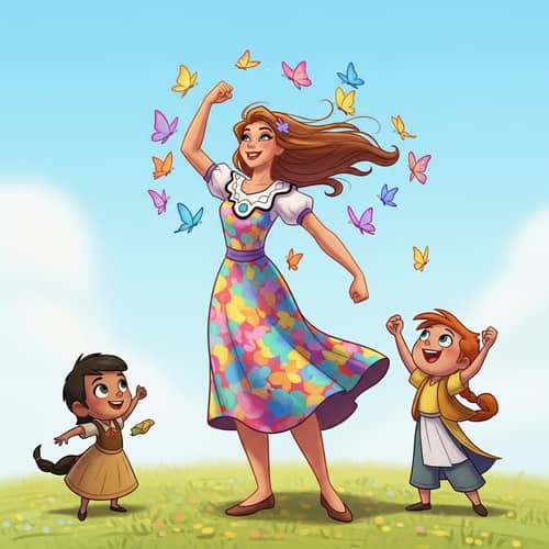 Empowered Beautiful Woman Surrounded by Butterflies