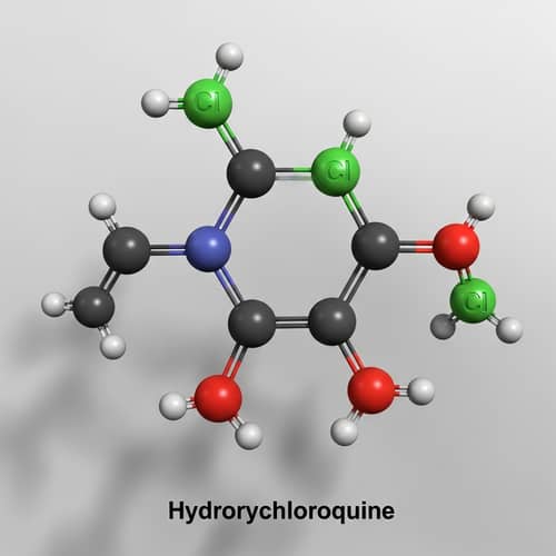 Detailed Hydroxychloroquine Molecule Illustration