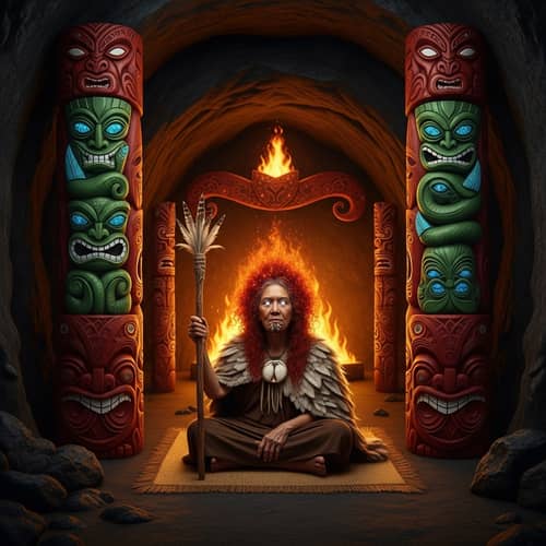 Mahuika: Guardian of Fire & Wise Crone in Feather Cloak