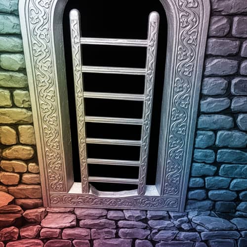 Ethereal Ladder Vanishing into Infinite Void | Supernatural Scene