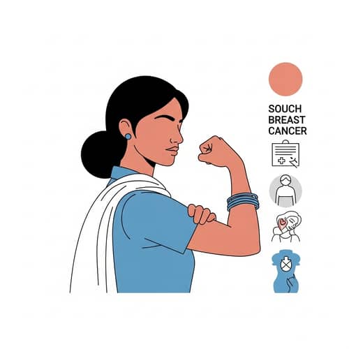Minimalistic Academic Vector Diagram for South Asian Female Breast Cancer Patient