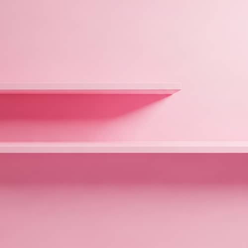 Whimsical Pink Shelves in Pastel Lighting
