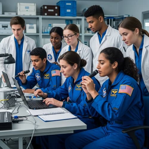Young Scientists & Astronauts Studying Stars | Lab Environment