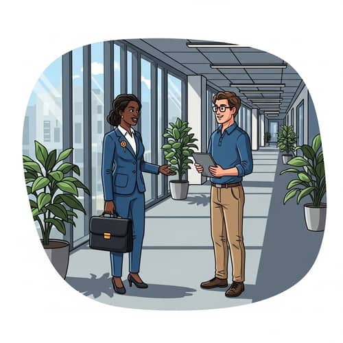 Diverse Professionals Engaged in Business Dialogue
