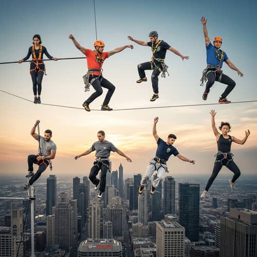 Thrilling Spectacle at Height: Daredevil Performances Defying Gravity