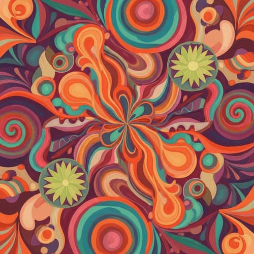 Psychedelic Wellness Digital Painting | Abstract Art 1960s Inspiration