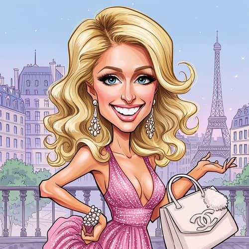 Paris Hilton Caricature Art