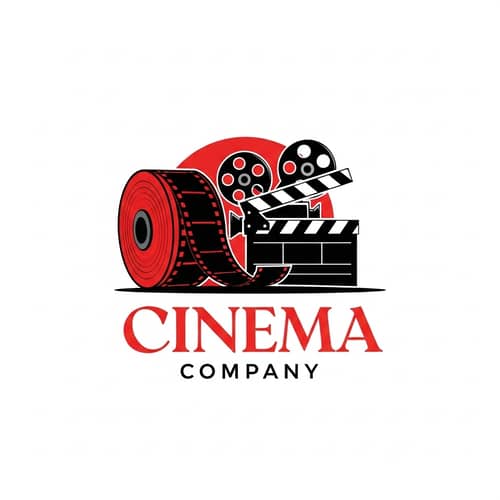 Captivating Cinema Company Logo Design | Vintage Film Elements