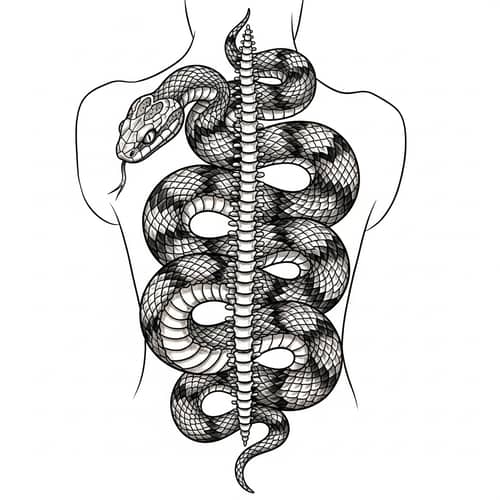 Snake Tattoo Design for Back | Intricate and Lifelike Artwork