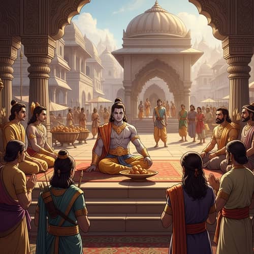 Rama's Court: Ancient South Asian Scene from Ramayana