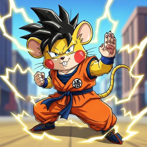 Pikachu and Goku Fusion Art - Creative Design