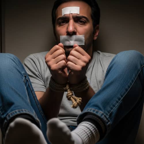 Man Bound and Gagged: A Disturbing Image