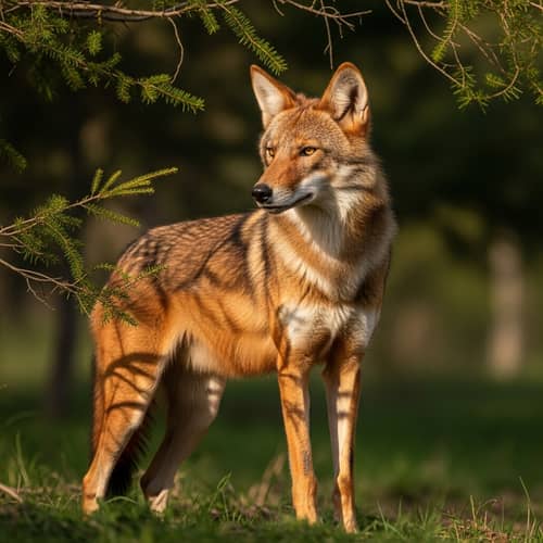 Stunning Red Wolf in Natural Setting