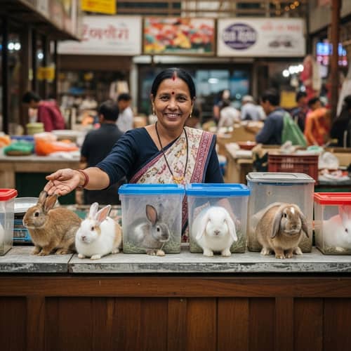 Traditional South Asian Woman at Rabbit Market | Ms. Nam