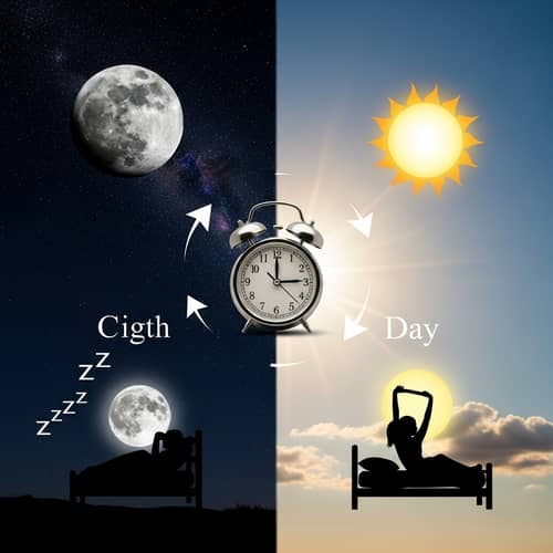 Cycle of Sleep: Night Turning Into Day with Celestial Bodies