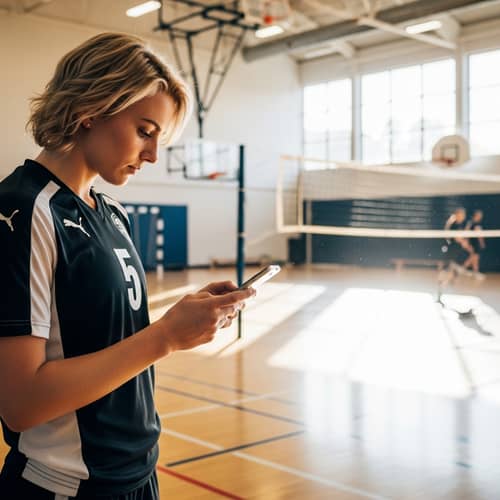 Athletic Person in Number 5 Sports Uniform | Gymnasium Scene
