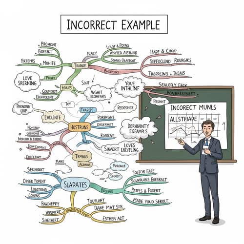 Chaotic Mind Map Example: Avoiding Mistakes in Visual Organization
