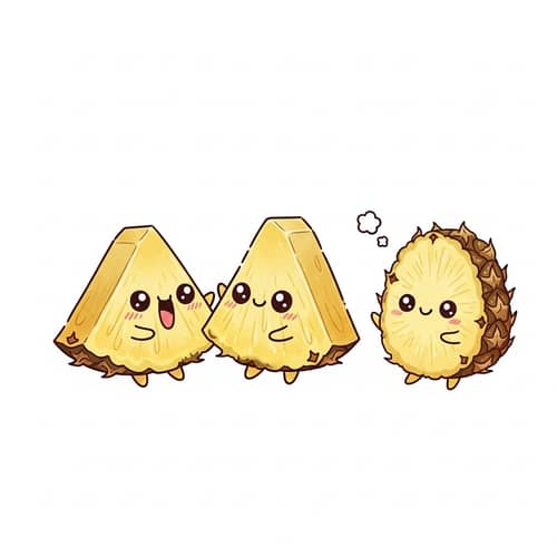 Adorable Kawaii Pineapple Slices Artwork