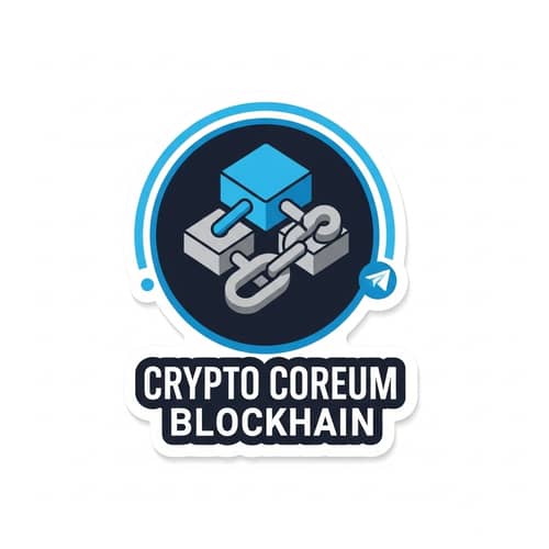 Crypto Coreum Blockchain Sticker - Modern Design in Blue & Gray