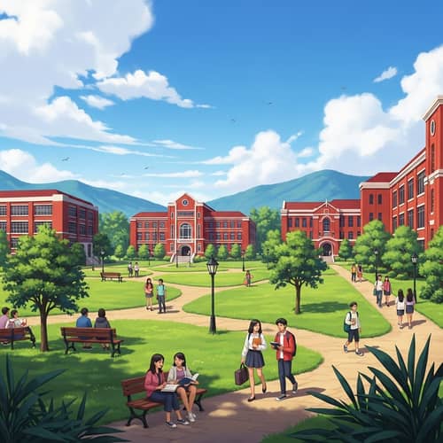 Central Philippine University Displayed in Stunning Landscape Painting