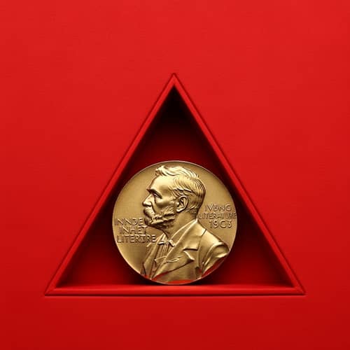 Nobel Prize Literature Medal in Red Triangle