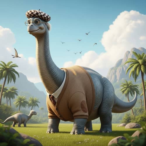 Charming Dinosaur Grandpa: Cross-Species Intergenerational Bonding