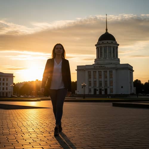 Stunning Sunset Stroll in Minsk’s National Library