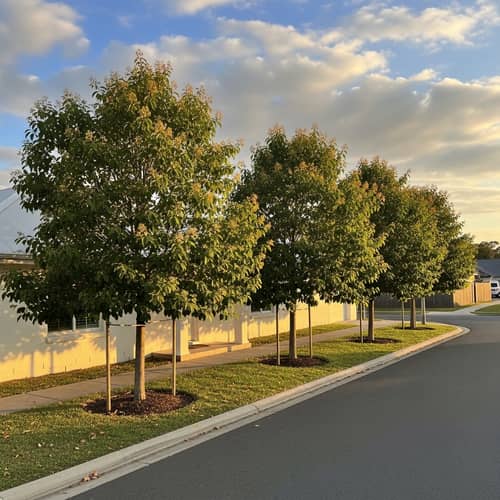 Charming White House with Bucida Trees