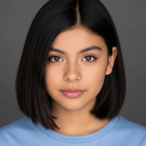 Young Hispanic Ecuadorian Teenage Girl with Dark Hair and Brown Eyes