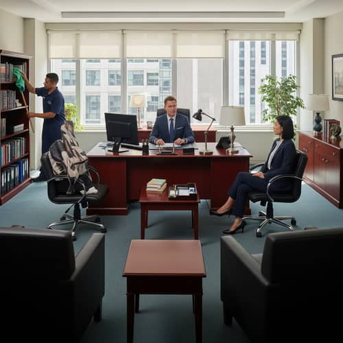 Modern Office Scene with Diverse Individuals