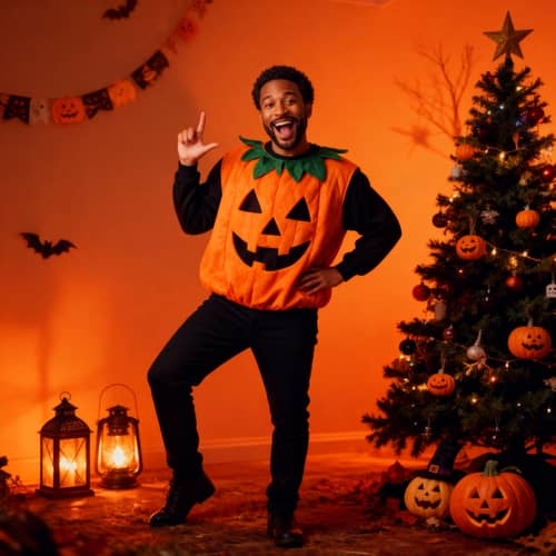 Cheerful Pumpkin Costume for Halloween Fun Cheerful Pumpkin Costume for Halloween Fun
