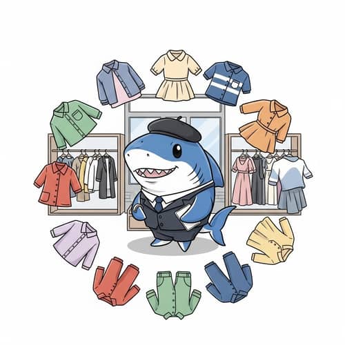 Cute Little Shark Director in Clothing Store | Store Logo Design