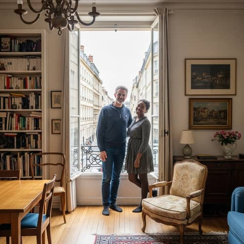 Caucasian Man & Black Woman in Lyon's 3rd District - French Lifestyle