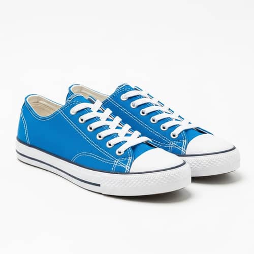 Blue Lace-Up Canvas Sneakers | Modern Design