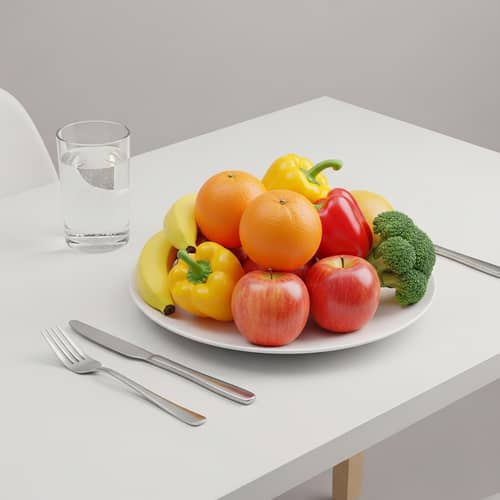 Minimalist Healthy Eating: Colorful Fruits & Vegetables