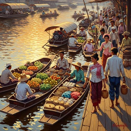 Enchanting Floating Markets in Thailand: A Glittering Reflection