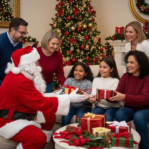 Merry Christmas Celebration with Diverse Family in Cajamarca