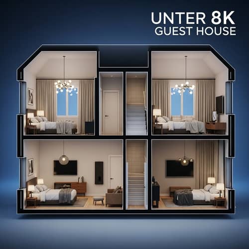 8K Realistic Two-Storey House Architectural Plan with Open Rooms