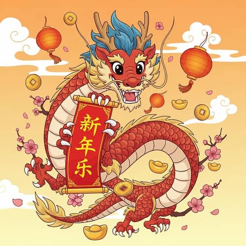 Chinese Dragon New Year Greetings