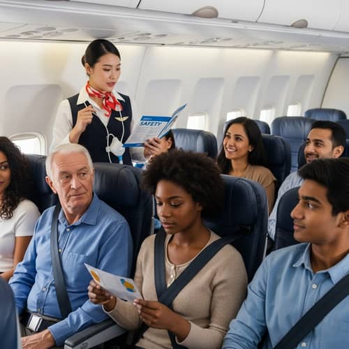 Commercial Airplane Safety Demonstration for Passengers