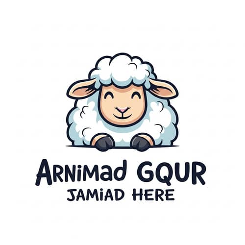 Friendly Animated Sheep Logo Design