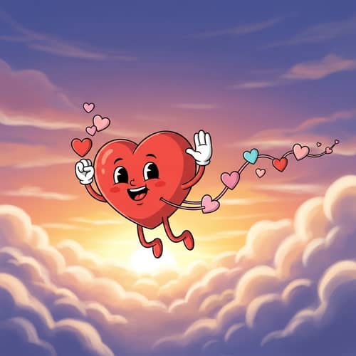 Heart in Love Illustration: Warmth and Optimism in Romantic Sunset