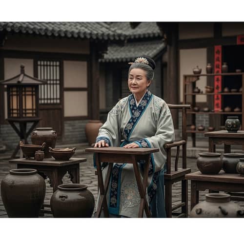 Elderly Chinese Woman in Han Dynasty Period Attire | Historic Ambiance