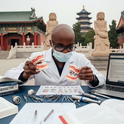 Dentistry Student Engaged in Study at Chinese University