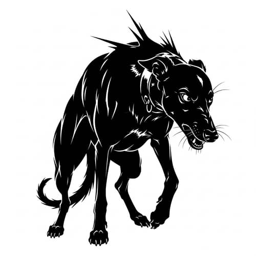 Intense and Dynamic Greyhound Dog Silhouette