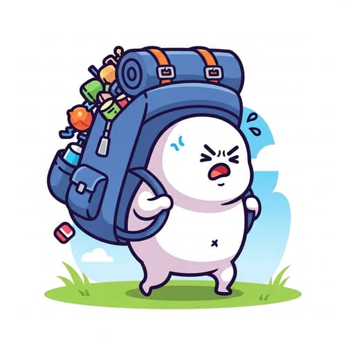 Cute Bean-Shaped Cartoon Character Illustration