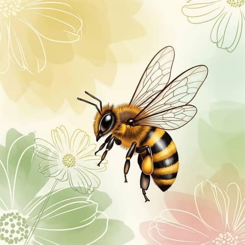 Elegant Bee-Themed Cosmetics Background