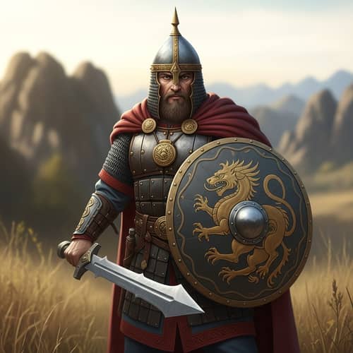 Ilya Muromets: Legendary Russian Hero in Traditional Warrior Attire