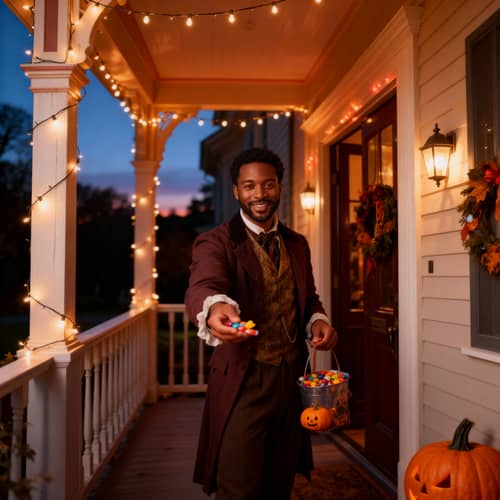 Vintage Halloween Costumes at Victorian Entrances Vintage Halloween Costumes at Victorian Entrances