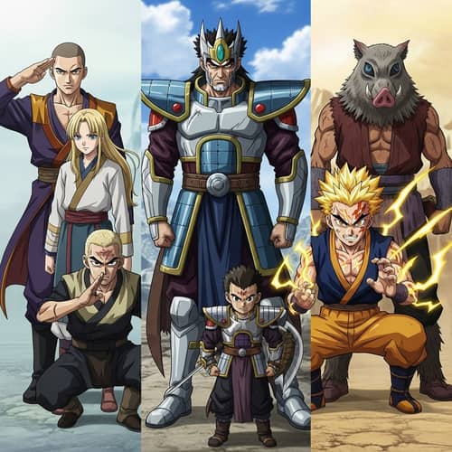 Powerful Warriors Unite: Levi, Armin, Vegeta, Trunks, Zenitzu, Inosuke